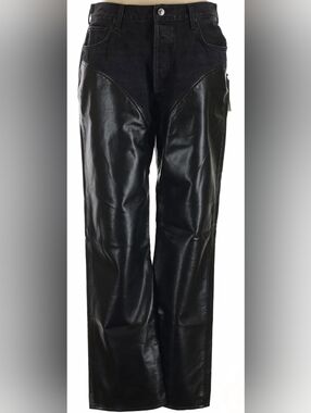 NWT AGOLDE Harley Straight Combo Leather Jeans Size 32 Rare And Sold Out